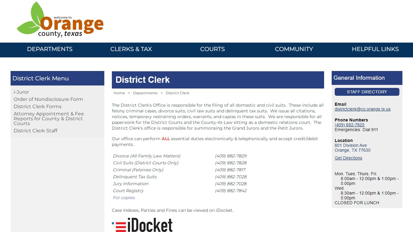 Welcome to the Official Website of Orange County, Texas ...